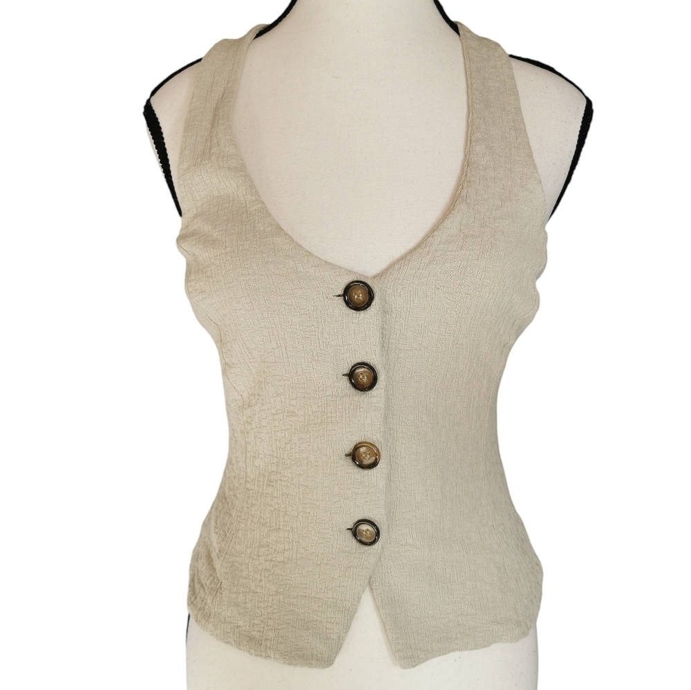 NWT Anthropologie Crinkled Halter Corset Back Lace Up Vest Top Size XXS (to S)